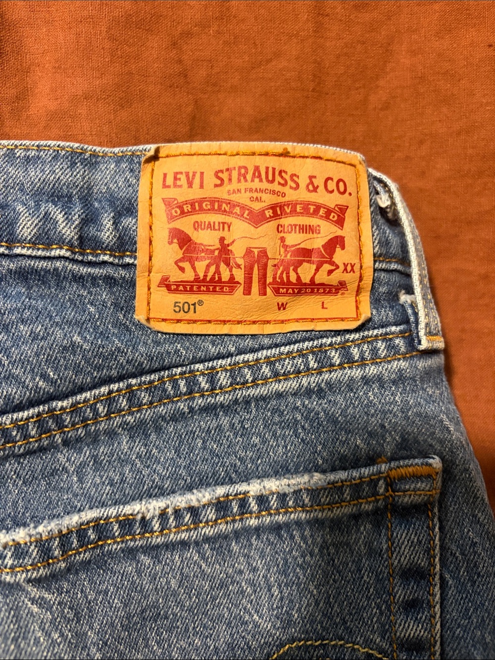 Levi's Men’s Straight 501 Light Blue Denim Jeans